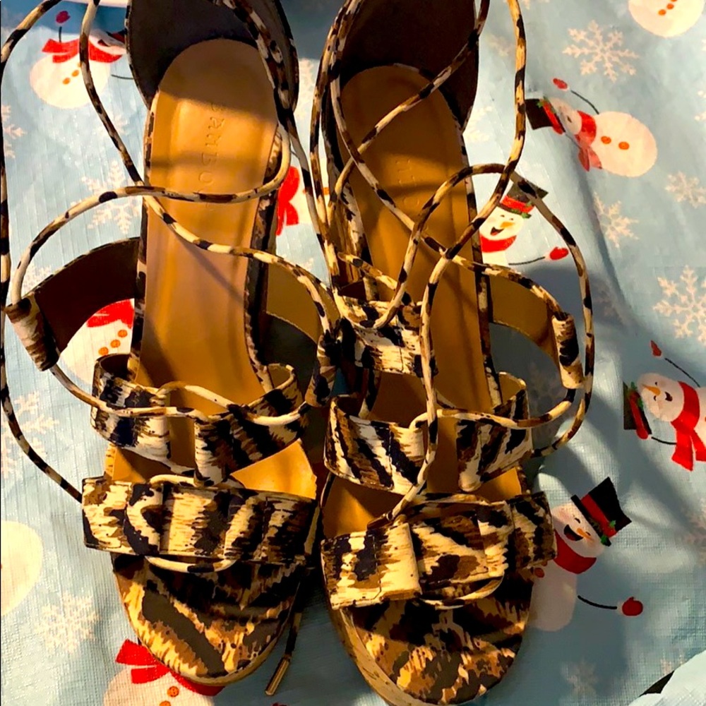 Bamboo Cheetah Print high wedged heels